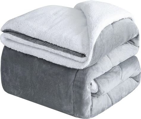 CHOSHOME Couverture Polaire 230X270CM Gris Couverture En Flanelle