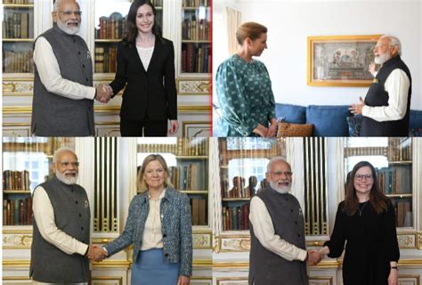 In Pics Pm Narendra Modi Meets 4 Women Prime Ministers In Three Days