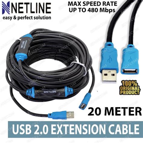 Jual Netline Kabel Usb 20 Usb 30 Extension Aktif Extender Active 20 Meter Shopee Indonesia