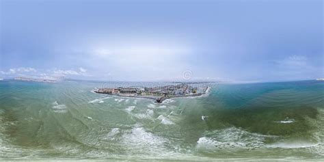 Aerial View Of The District Of La Punta Located In Callao Stock Photo