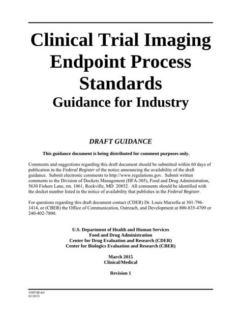 PDF Clinical Trial Imaging Endpoint Process Standards Guidance For