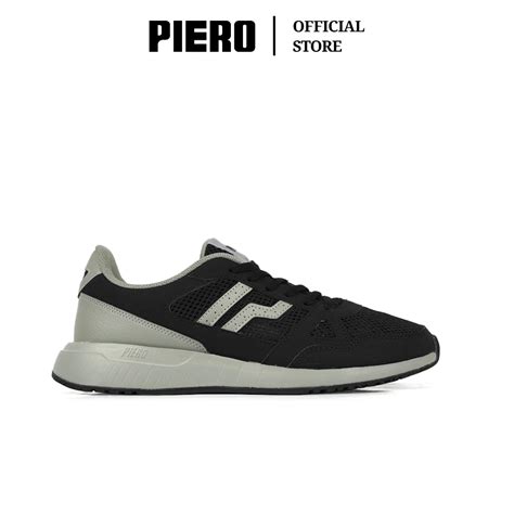 Jual Piero Sepatu Sneakers Pria Rusher Black Rock Grey Black Pie