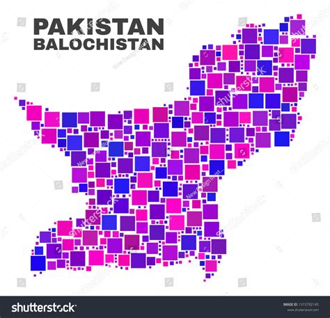 Mosaic Balochistan Province Map Isolated On Stock Vector Royalty Free