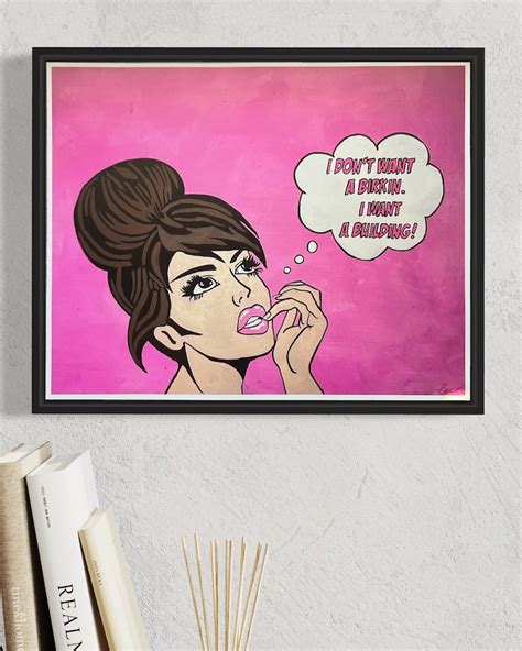 Pop Art Wall Art Thinking Girl With English Text Comic Pop Art Print