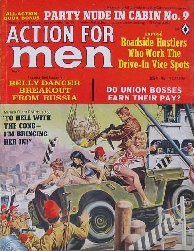 Action For Men Vintage Pulp Art Illustration Male Centric Pulp Art