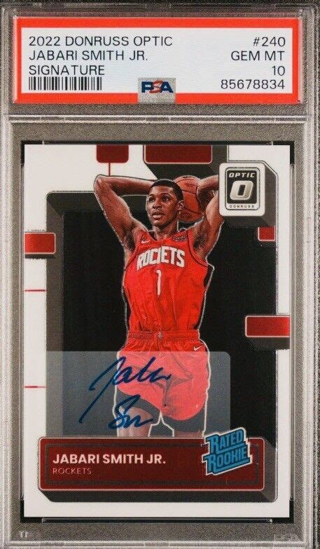 2022 23 Donruss Optic Jabari Smith Jr Rated Rookie Auto RC PSA 10 EBay