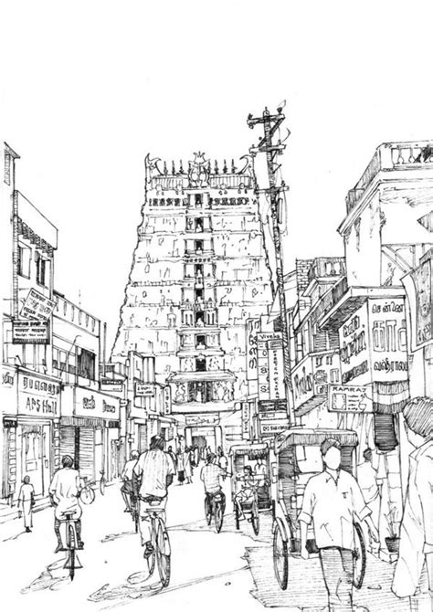 Sri Meenakshi Temple Madurai By Edgeman13 Perspective Drawing