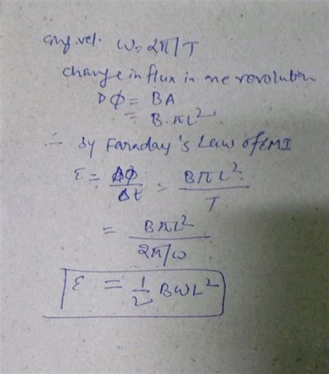 A Metallic Rod Of L Length Is Rotated With Angular Frequency Of