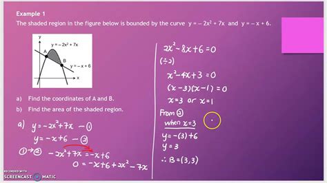 48th Video MAT183 Application Of Integration Area Between Two