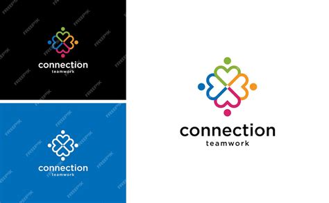 Premium Vector | Connection people team work logo design vector