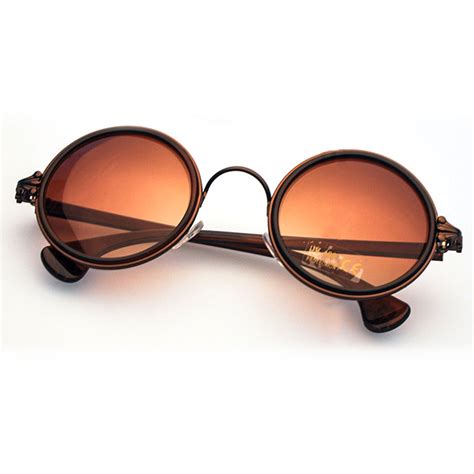 Bronze Sunglasses Crow S Feet Ends Brown Gradient Lenses