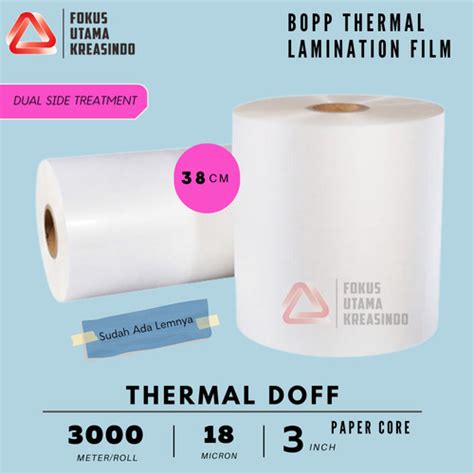 Promo Bopp Thermal Matt 38cm 18mic Bahan Baku Laminating Packaging