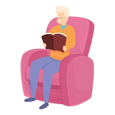 Reading old man icon, cartoon style 14255527 Vector Art at Vecteezy