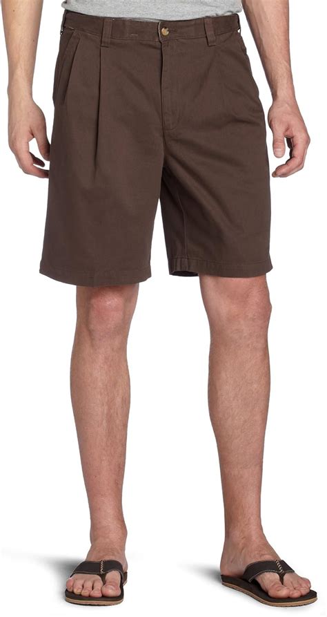 Geoffrey Beene Men S Double Pleated Extender Short Brown At Amazon Men