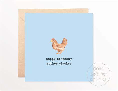 Printable Card Happy Birthday Mother Clucker Funny Birthday Printable Birthday Card Birthday