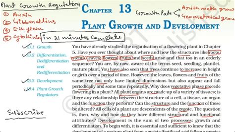 Ncert Chapter 13 Plant Growth And Development Class 11th Biology Quick Revision For Neet