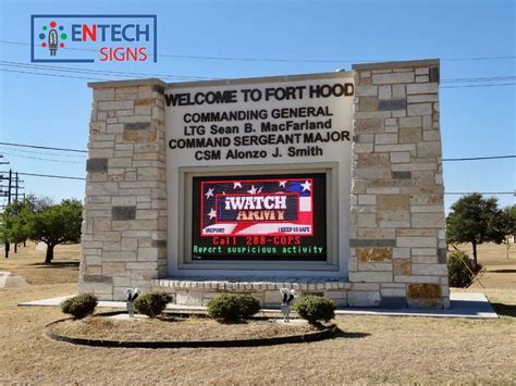 Entech Signs Alpha Led Gallery Fort Hood Main Entrance Army Led