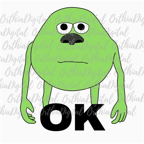 Mike Wazowski Svg Funny Memes Svg Cartoon Green Monster Etsy Australia