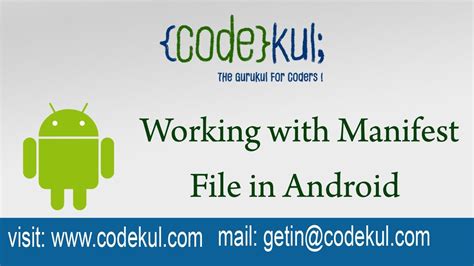 Android Tutorial 2019 Working With Manifest File In Android YouTube