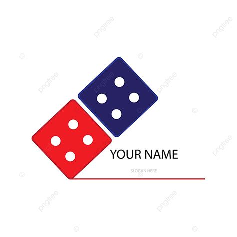 two dices logo with the word your name on it, and an image of them in