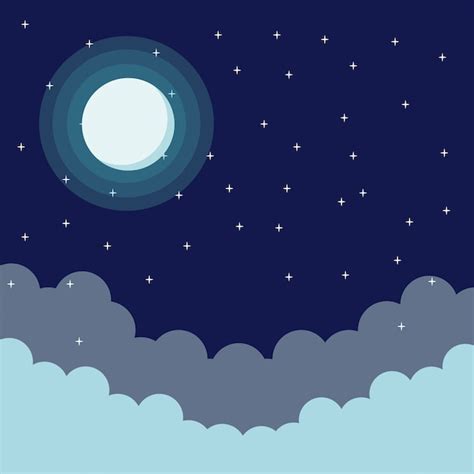 Premium Vector | Sky at night cartoon