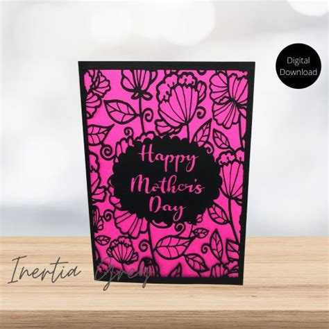 Mothers Day Card Svg Papercut Greeting Cards Digital Etsy