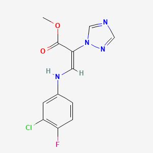 Methyl 2E 3 3 Chloro 4 Fluorophenyl Amino 2 1H 1 2 4 Triazol 1 Yl