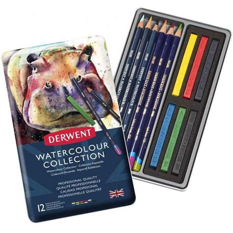 Derwent Crayons Aquarellables Bo Te M Tal De