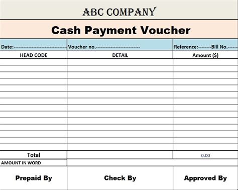 Voucher Templates - Excel Word Template