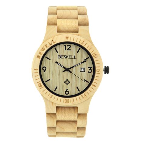 Hot Sale Product Bewell Natural Wood Watch Wristwatches Men Fashion