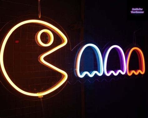 Pacman Neon Sign Custom Neon Sign Pacman Led Lights Wall Decor