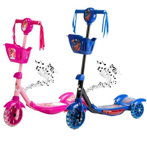 Patinete Infantil Rodas Luzes Led Dobr Vel E Ajust Vel Menino