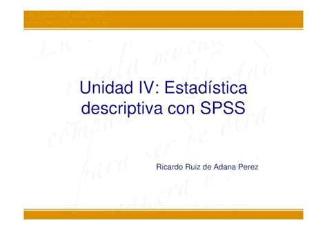 PDF Unidad 4 Estadística descriptiva mediante spss DOKUMEN TIPS