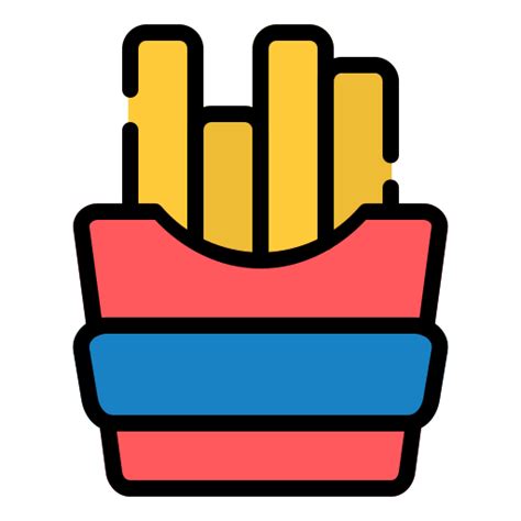 French Fries Generic Outline Color Icon