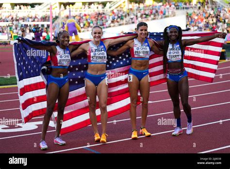 Eugene Usa Rd July L R Melissa Jefferson Abby Steiner