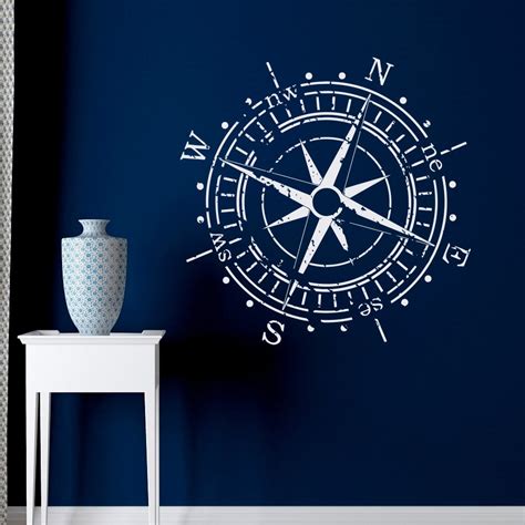 Compass Rose Wall Decal Vinyl Sticker North South West East