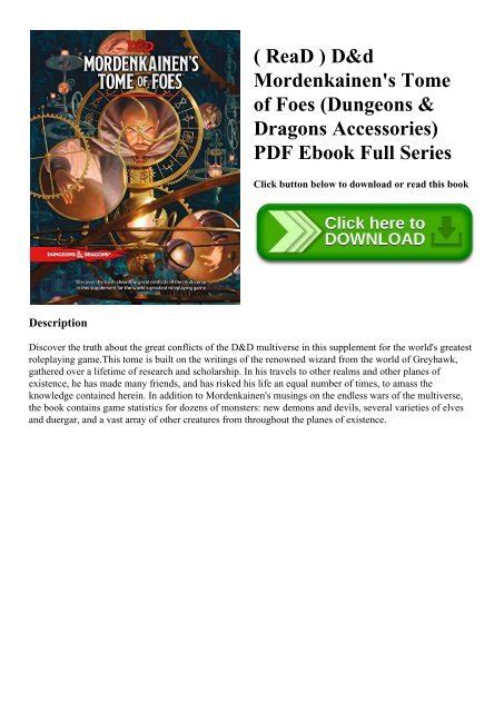 ( ReaD ) D&d Mordenkainen's Tome of Foes (Dungeons & Dragons ...