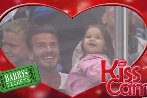 David Beckham Kiss Cam Watch Harpers Dad Pucker Up