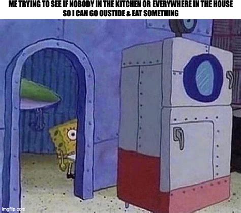 spongebob peeking around the corner Memes - Imgflip