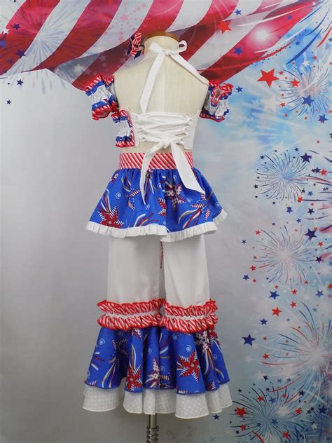 Patriotic Pageant Wear Girls 4th Of July Outfit Red White Etsy