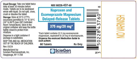 naproxen  esomeprazole tablets package insert prescribing info