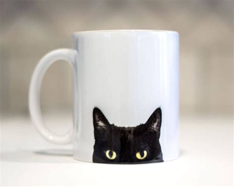 Black Cat Mug Cat Lover Funny Cat Mug Black Cat T Etsy