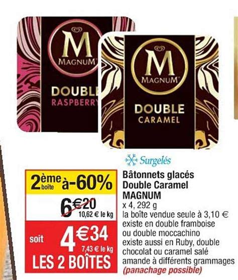 Promo B Tonnets Glac S Magnum Double Caramel Me Bo Te Chez