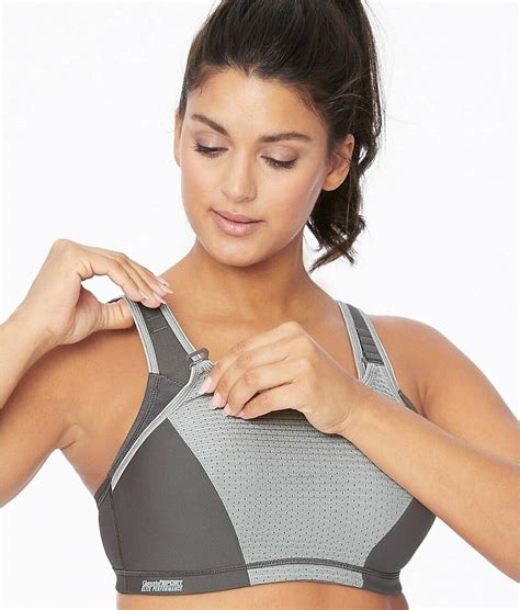 GLAMORISE Grey Elite Performance Adjustable Sports Bra US 46H UK 46FF