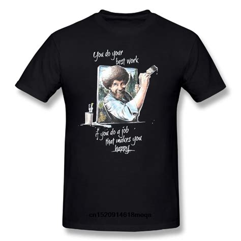 Gildan Funny T Shirts Happy Bob Ross Men S Lightweight Crew Neck Summer Basic Casual Short