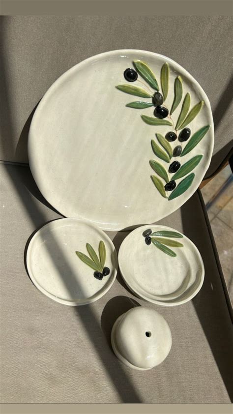 Olive tree dishes with stonware clay 2024 Seramik çömlek Seramik