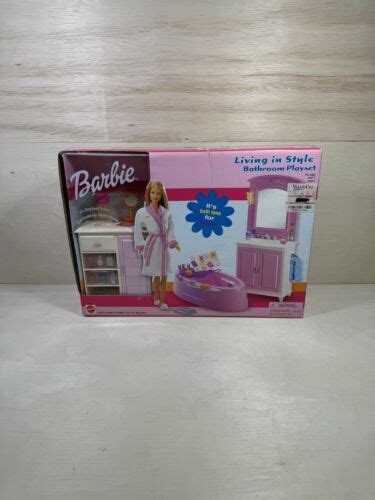 Mattel Barbie Living In Style Bathroom Playset Mattel New 2002 Old