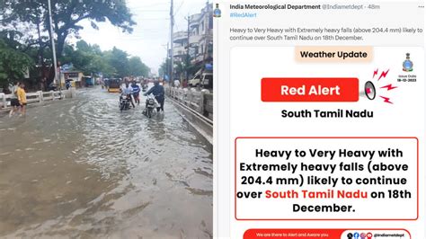 தென் மாவட்டங்களில் வரலாறு காணாத கனமழை 4 மாவட்டங்களுக்கு ரெட் அலர்ட்