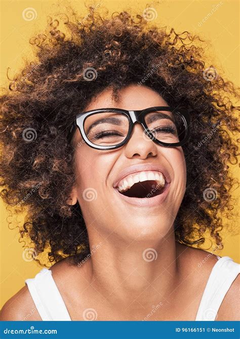 African American Girl Wearing Eyeglasses Stock Image Image Of