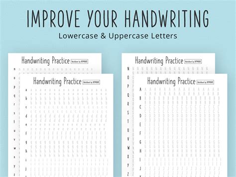 Neat Handwriting Practice Sheets Instant Download Printable A4 And Us Letter Size Etsy